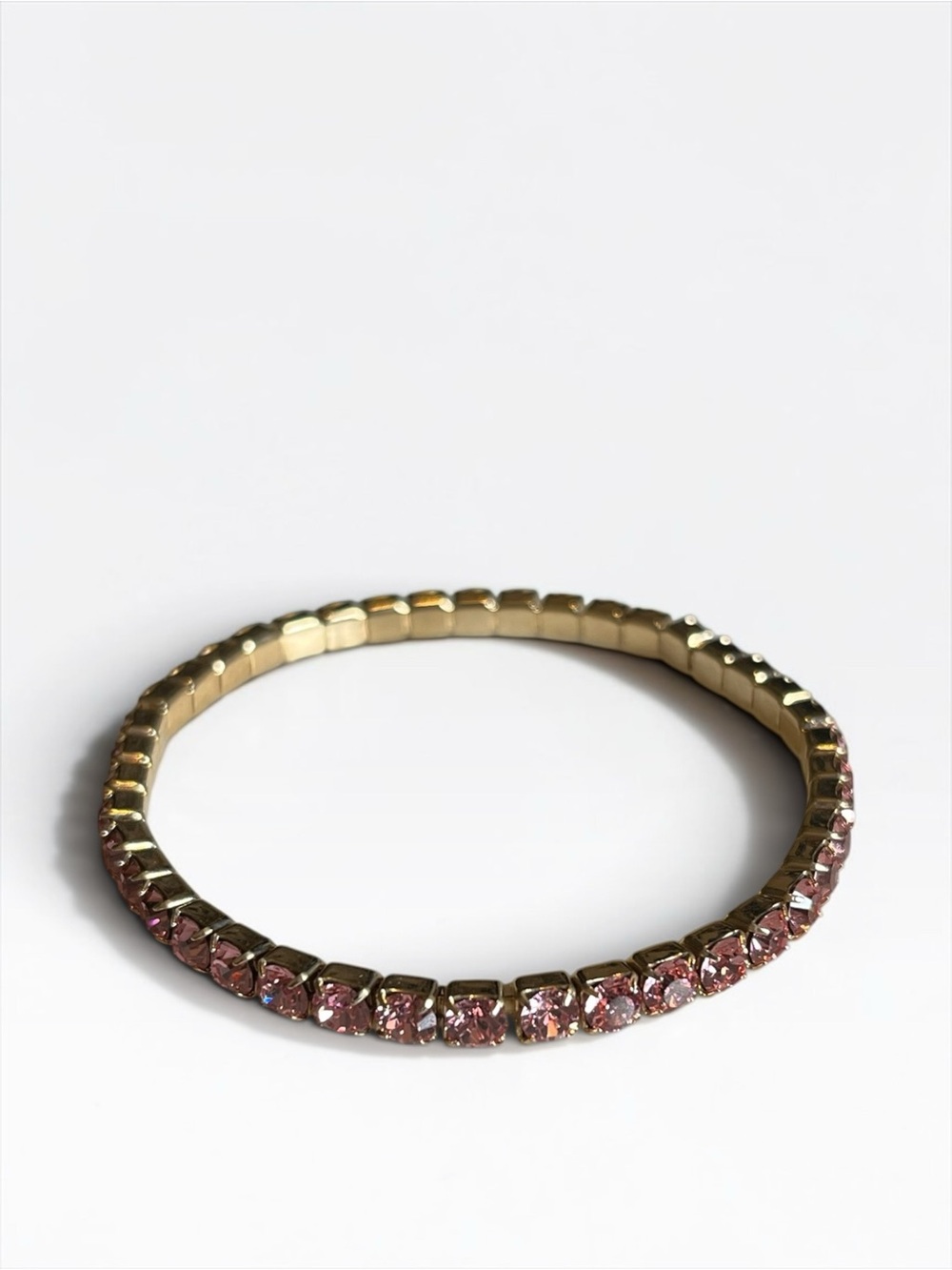 🍭5 for $20🍭 Gold Tone Pink Crystal Stretch Bracelet CC X